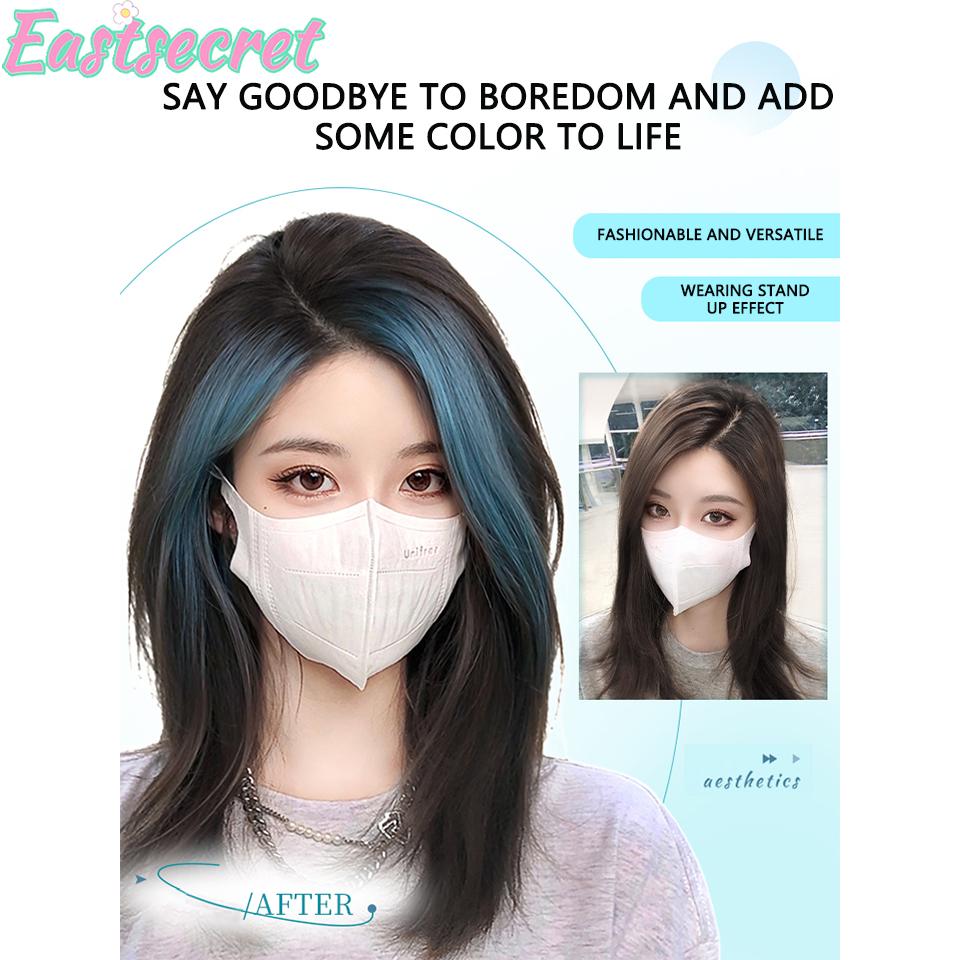 Cosplay Wig Brown Black Gradient/ Blue Gradient Heat Resistant Synthetic Hair Wig + Wig Cap