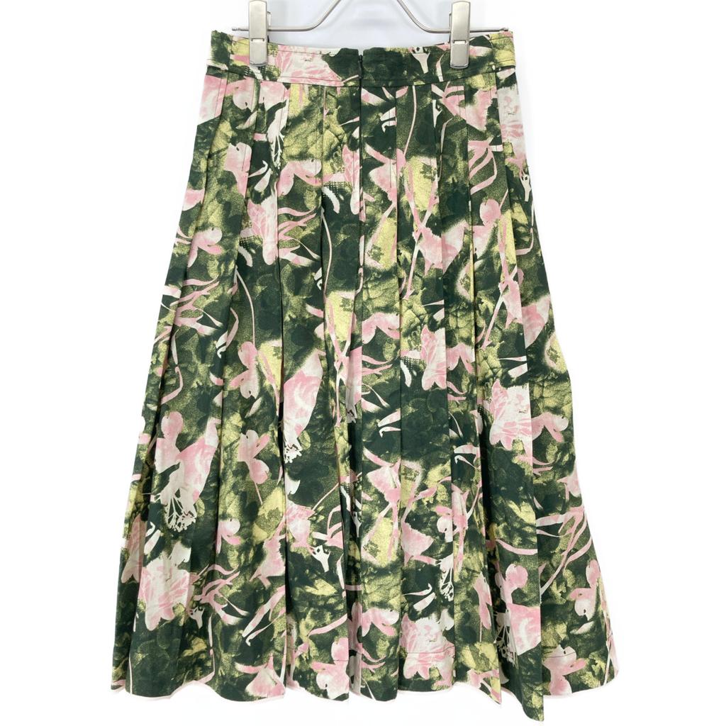 3.1 Phillip lim E241-35564TPP Green Floral Cotton Pleateddress 24 dress 0 greenUsed