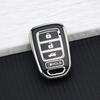 Soft TPU Car Key Cover Case For Honda Accord CRV CIVIC HR-V Jazz Auto 4 Buttons Key Fob Shell Holder Key Chain Set Accessories