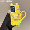 KEYSION Cute Ear Cartoon Case for Infinix Note 12 G96 with Lanyard Soft Silicone+PC Shockproof Phone Back Cover for Infinix Note 12 G96