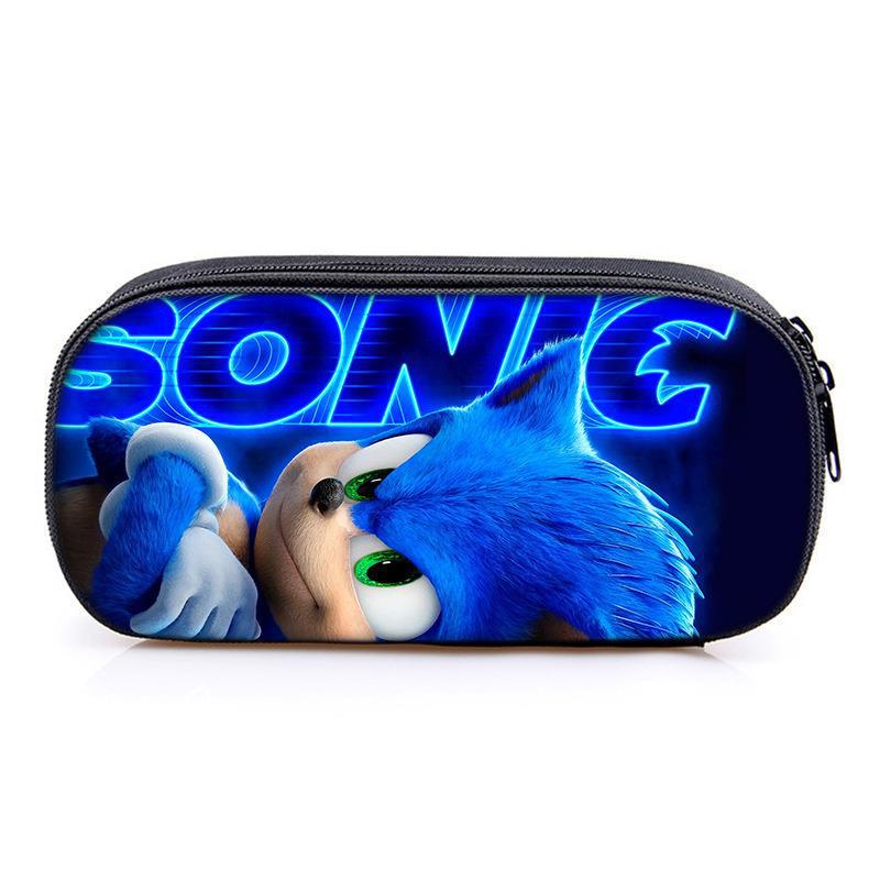 Sonic the Hedgehog 2 School Pencil Case for Students Compartment Pencil Case