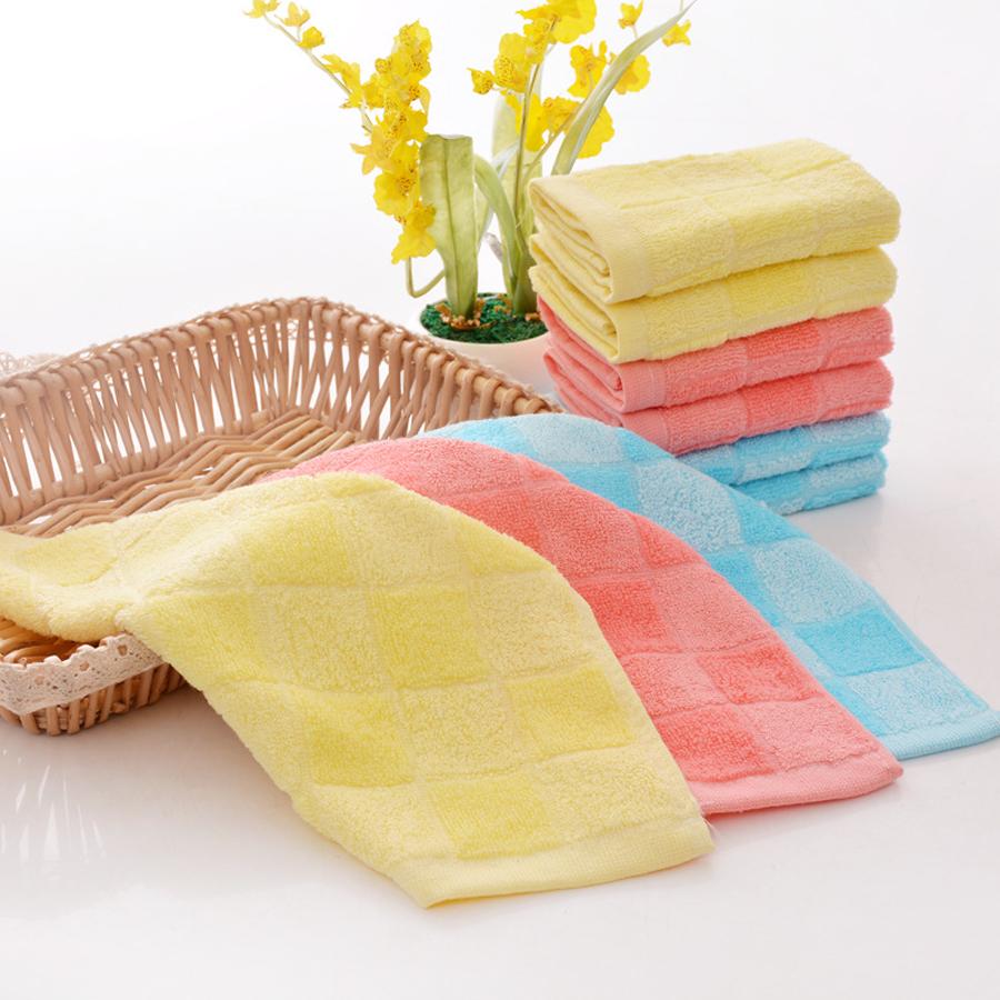 Packung mit 4, farbenfrohe karierte Handtücher, weich und bequem, geeignet zur Verwendung als Handtücher, Gesichtstücher und Kinder-Gesichtstücher.