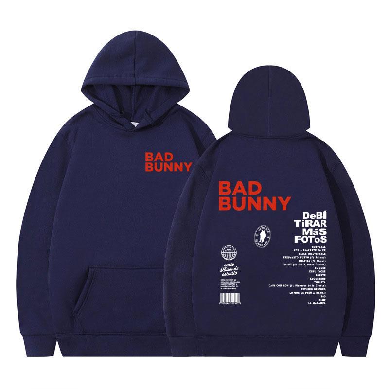 Rapper Bad Bunny Graphic T-shirt DTMF DeBi TiRAR MaS FOToS Hoodie Unisex Long-sleeved Casual Pullover Oversized Punk Tracksuit