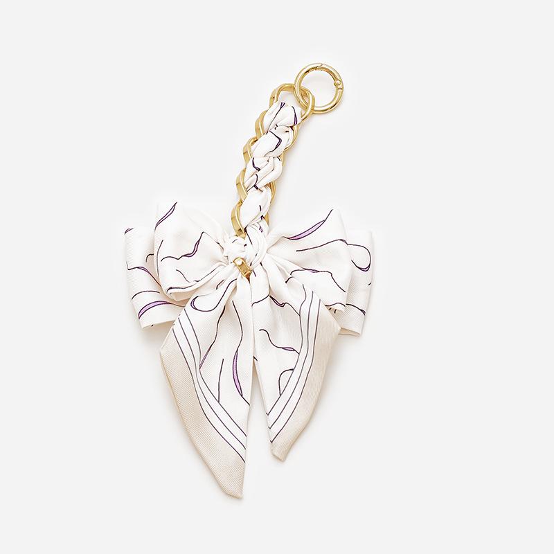 Vintage Women's Hand-Woven Silk Scarf Shoulder Bag with Metal Extension Strap