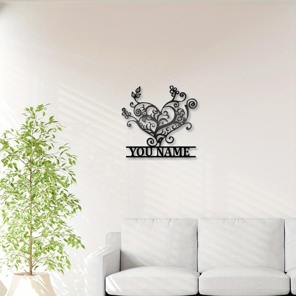 Custom Romantic Heart Metal Sign, Personalized Name Wall Art, 3D Love Decoration for Couples Wedding Valentine Gift