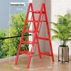 Housewarming Thickened A-Frame Folding Ladder with Enlarged Red Pedal for Safety