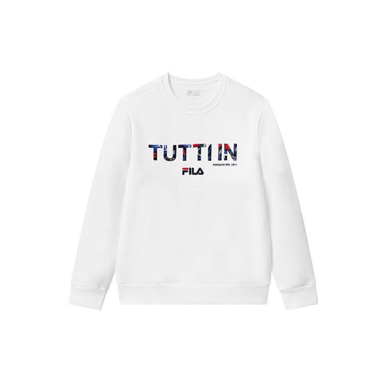 Fila Casual Sports Crew Neck Logo Printed Sweatshirt Men Sweatshirt White F51M118209F-WT