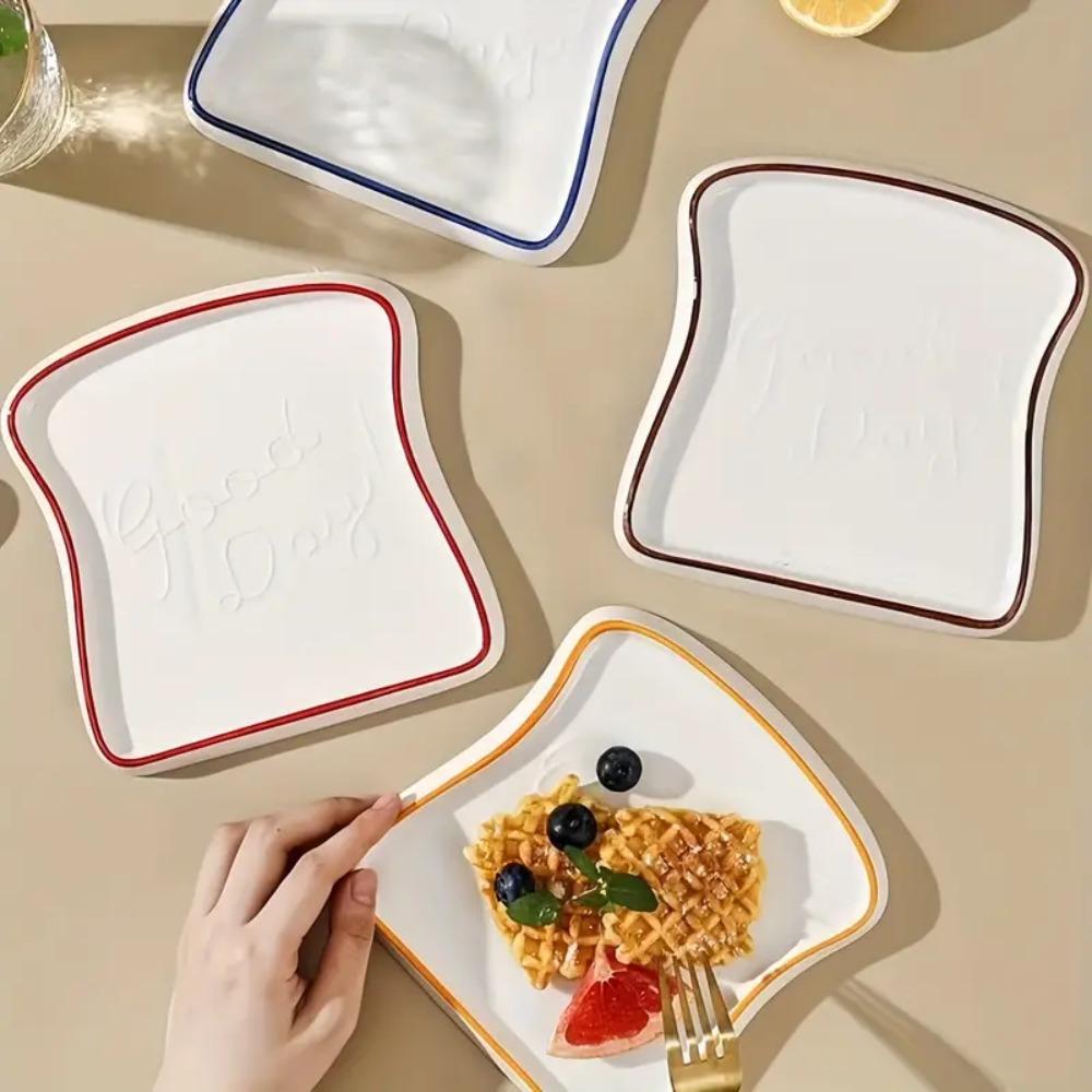 Premium Ceramic Toast Plate Durable Cake Plate Easy Care Steak Plate  Restaurant