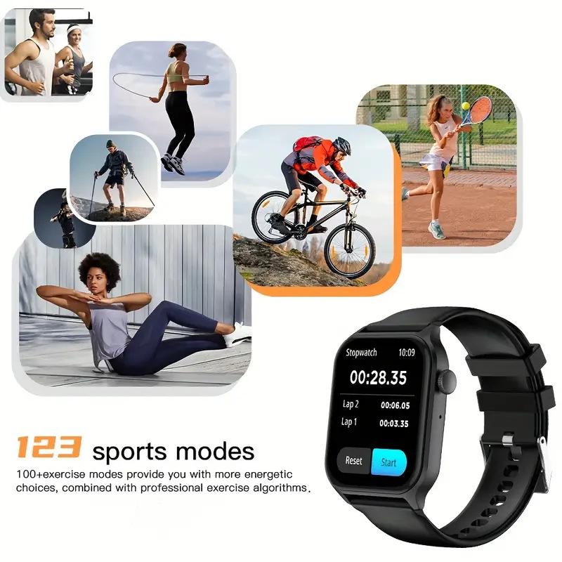 Smartwatch Calls 1.83'' Full Touch Screen Health Monitor 100+ Sport Modes Watch