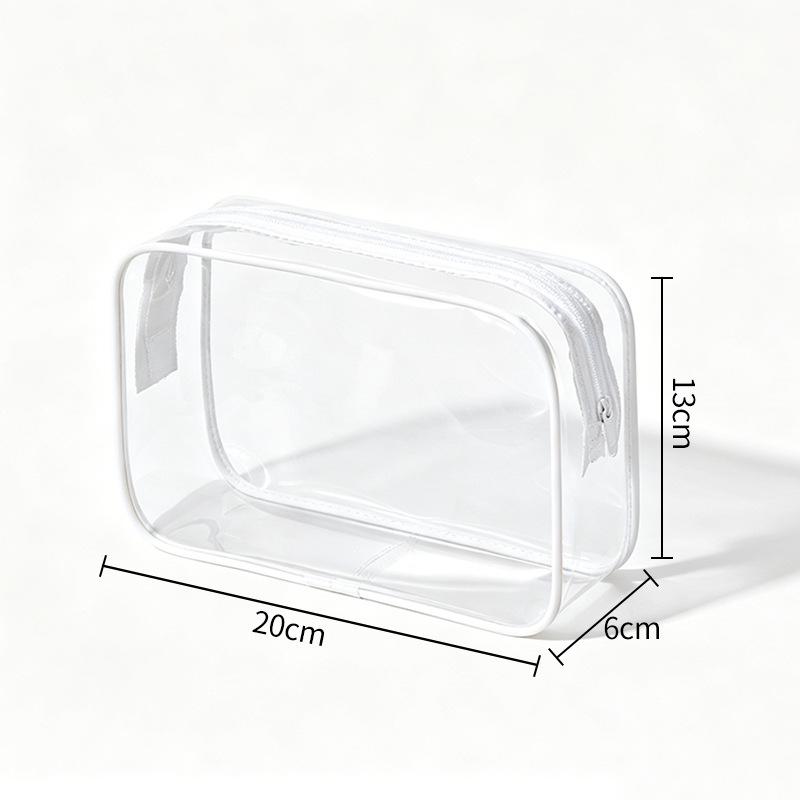 Set of Four Large PVC Toiletry Bags - Transparent, Waterproof, Dustproof, Zippered.