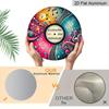 2D Flat, 1pc Vibrant Vinyl Record Round Aluminum Metal Sign, Abstract Music Notes & Swirl Art Design, Durable Weatherproof Wall Decor, Perfect for