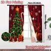 2pcs,Curtains Cute Snowman Deer Christmas Tree (2) Modern Curtains Digital Printed Semi-Sheer Curtains Festive for Kitchen,