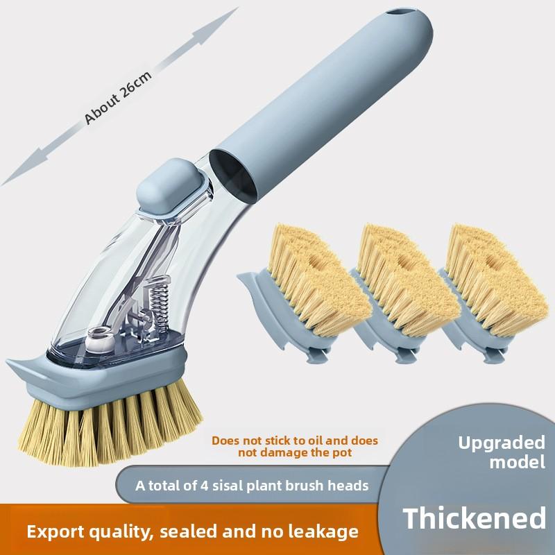 Long handle Sisal Kitchen Pot Cleaning Brush, Plastic, Non scratch