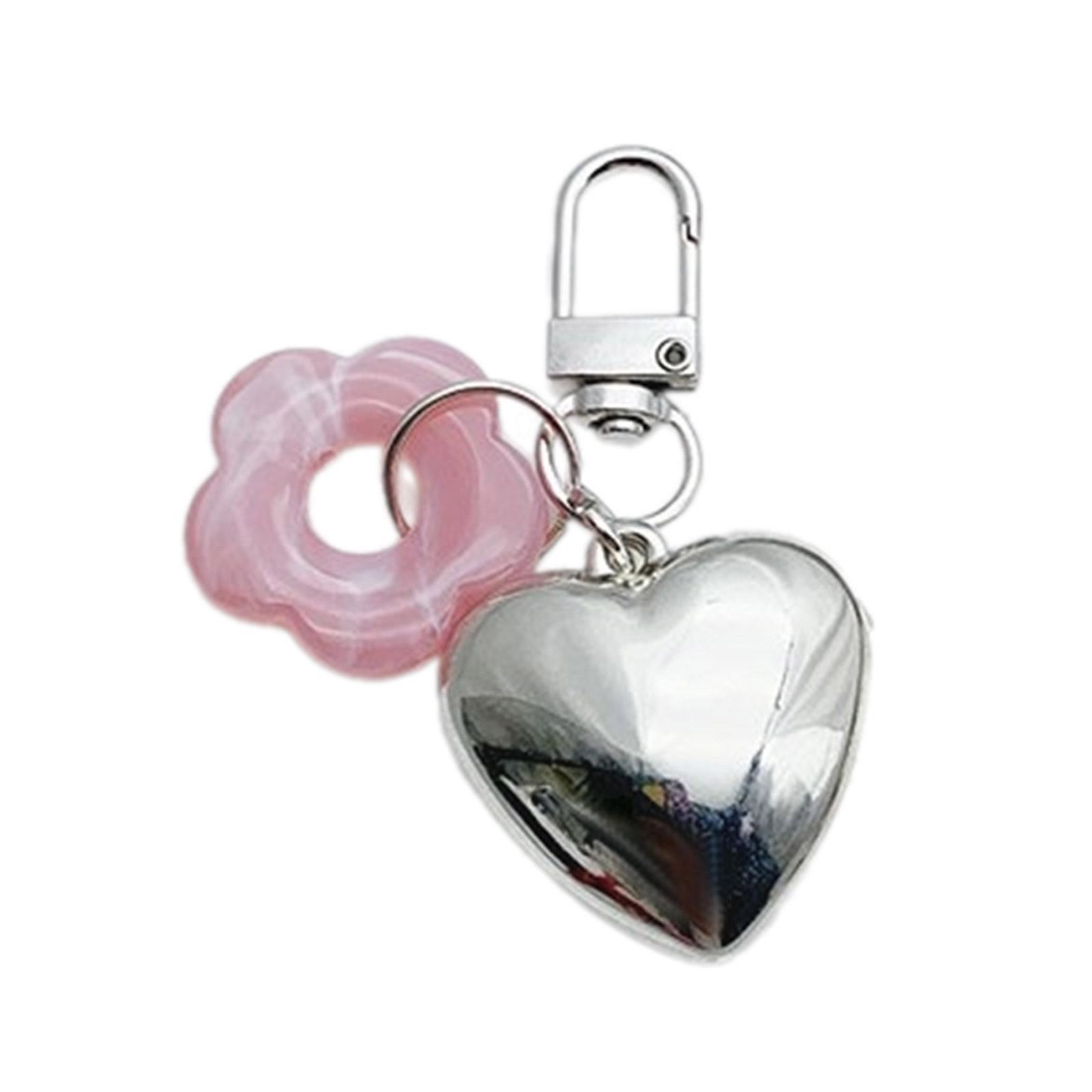 

Изысканный брелок в форме сердца, стильный брелок в форме сердца, акриловый брелок в виде цветка для ключей от машины, украшение на рюкзак фиолетовый