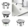 4er-Pack Überlaufabdeckungen für Waschbecken im Badezimmer, Kunststoff, Chrom-Finish, für universelle Keramikbecken, Lochabdeckungen