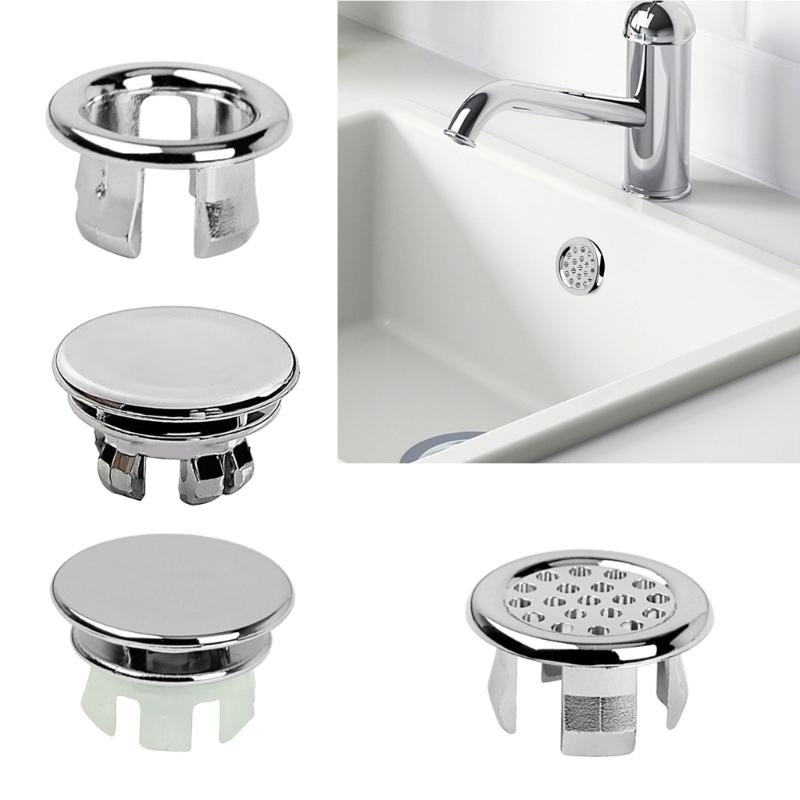 4er-Pack Überlaufabdeckungen für Waschbecken im Badezimmer, Kunststoff, Chrom-Finish, für universelle Keramikbecken, Lochabdeckungen