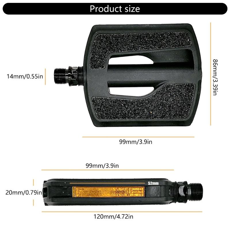 Reflective Sheet Safety Cycling Pedals Nonslip Road Bicycles Pedals with Sandpaper Surfaces Mountain Bicycles Pedals