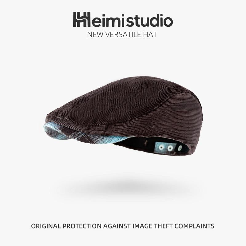 

25 Ранняя осень новая осень и зима вельветовая кепка вперед женская однотонная ретро шляпа Майяра тренд