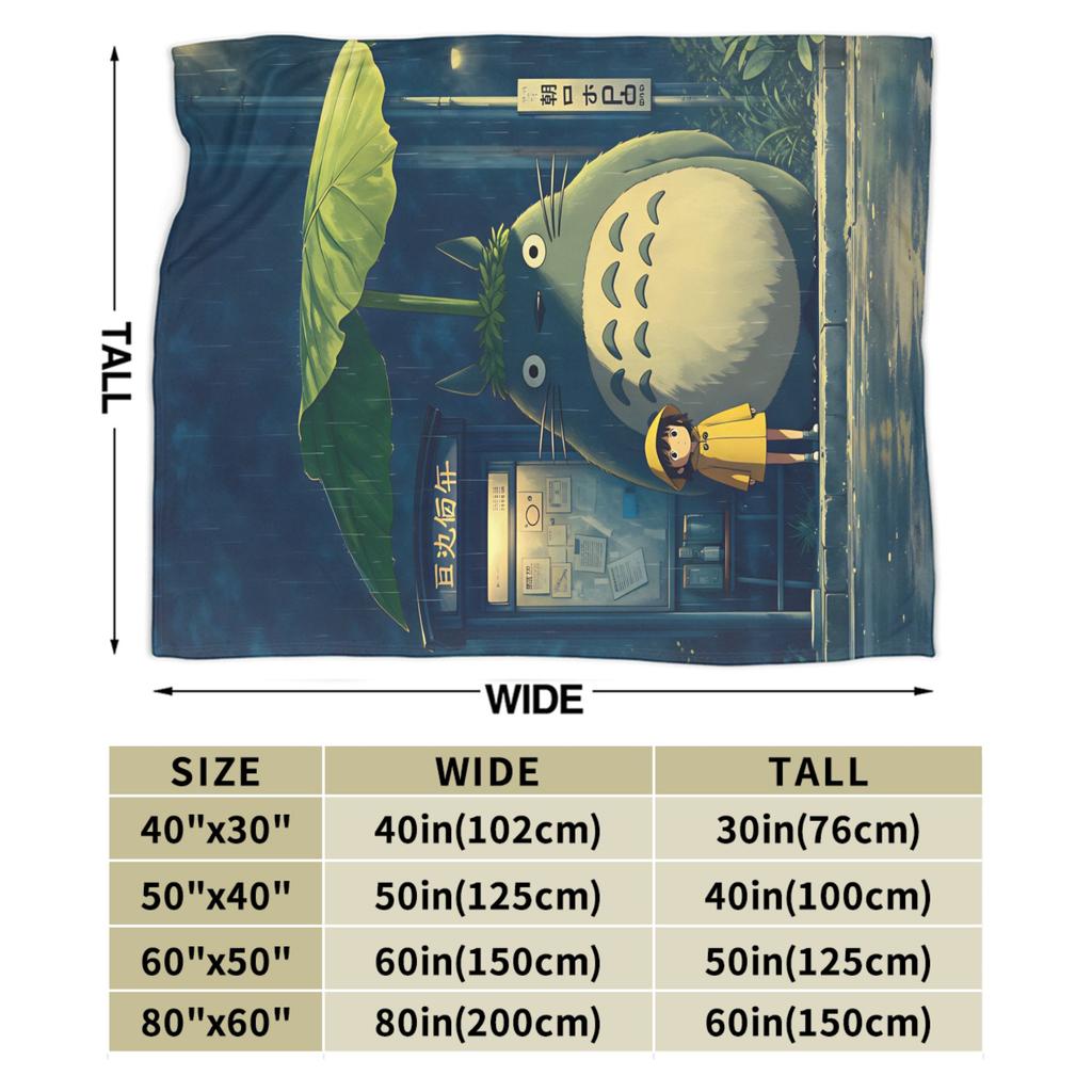 Totoro Blankets Warm Street Trend Plush Throw Blanket For Living Room Airplane Travel Flannel Bedspread Bed Cover