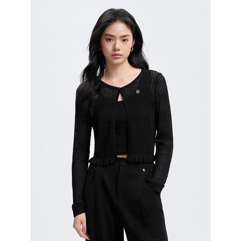 

Peacebird Women s Lightweight Openwork Knit Cardigan Shawl S