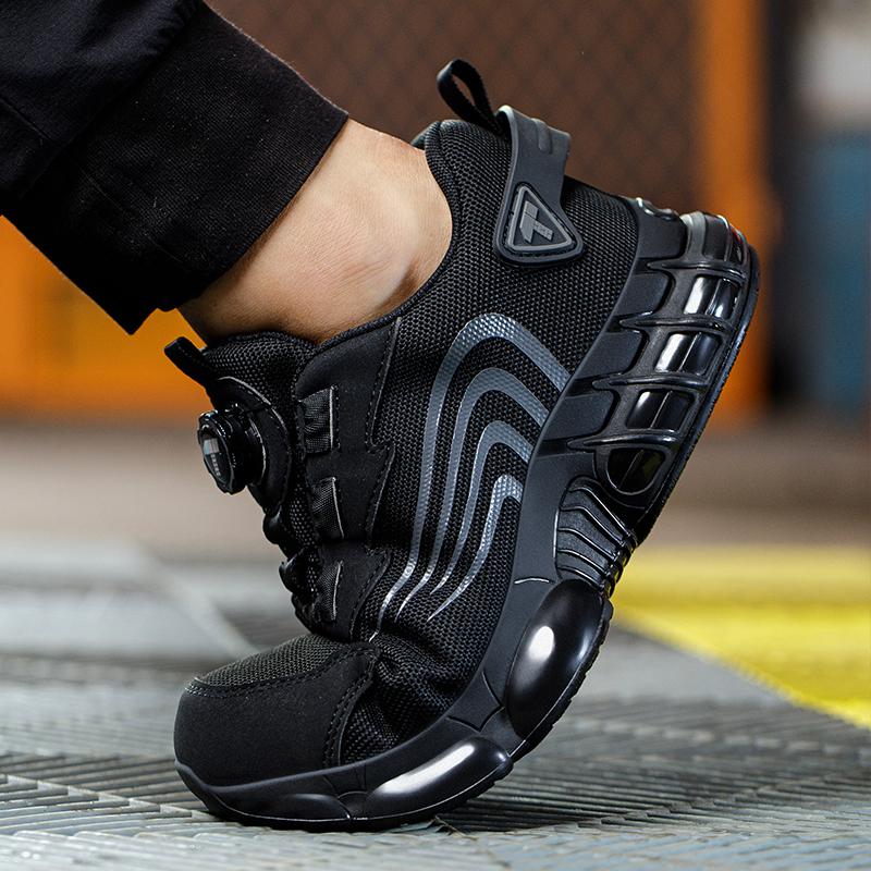 Rotary Button  Safety Shoes For Men, Anti-impact And Anti-piercing Work Shoes, Fashionable Men's Sports Shoes, And Safety Pro