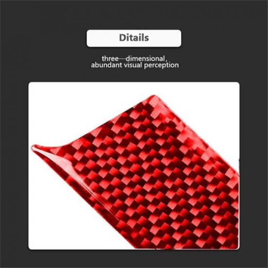 For Toyota Corolla 14-16 17-19 Red Carbon Fiber Console Gear Box Side Strip 2pcs