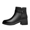 Spider King Women's Genuine Leather Wool-Lined Ankle Boots