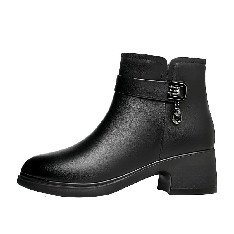 Spider King Women's Genuine Leather Wool-Lined Ankle Boots