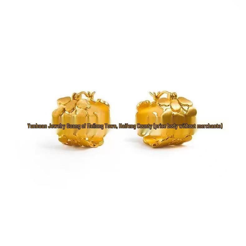 High-End Three-Layer Gourd Earrings: Light Luxury, Unique Designer Hoops for Short Hair