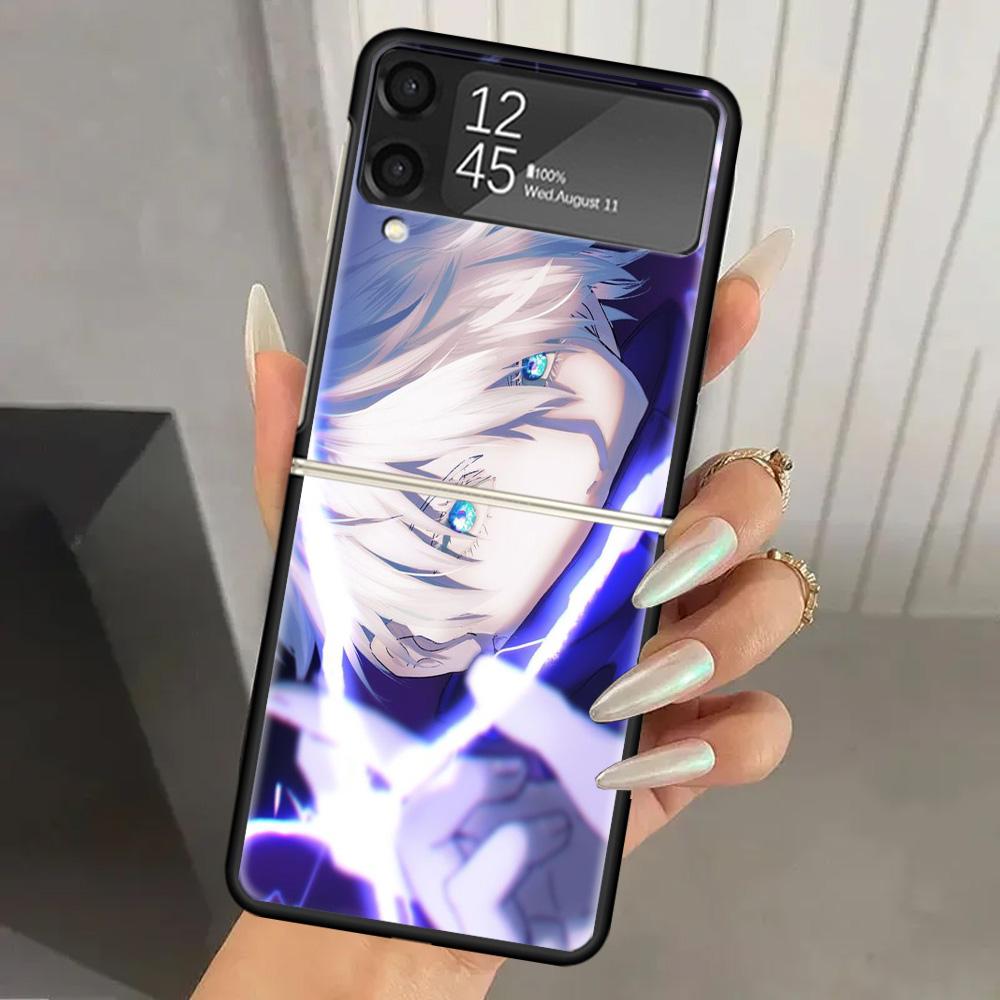 

Japan Anime Jujutsus Hard PC Phone Case For Samsung Galaxy Z Flip 7 6 5 4 3 Black ZFlip7 ZFlip6 Flip5 Flip4 Flip3 5G Print Cover Samsung Z Flip 3