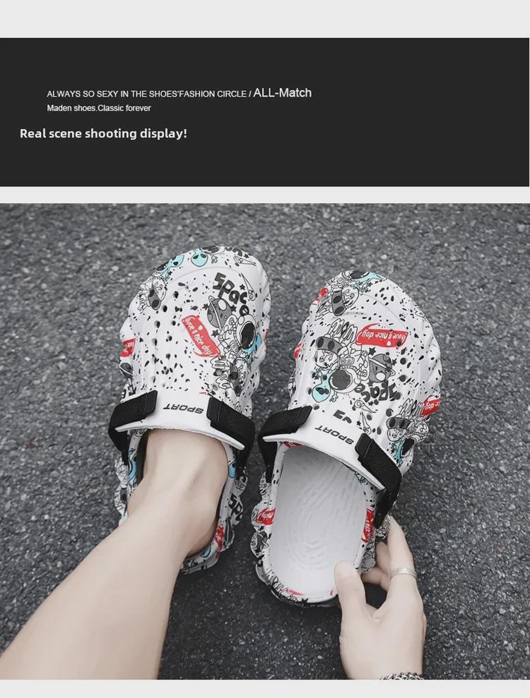 2024 Prodyšné letní plážové pantofle Baotou pro muže – Všestranné, mladistvé boty pro volný čas s dvojím účelem ve velkých velikostech.