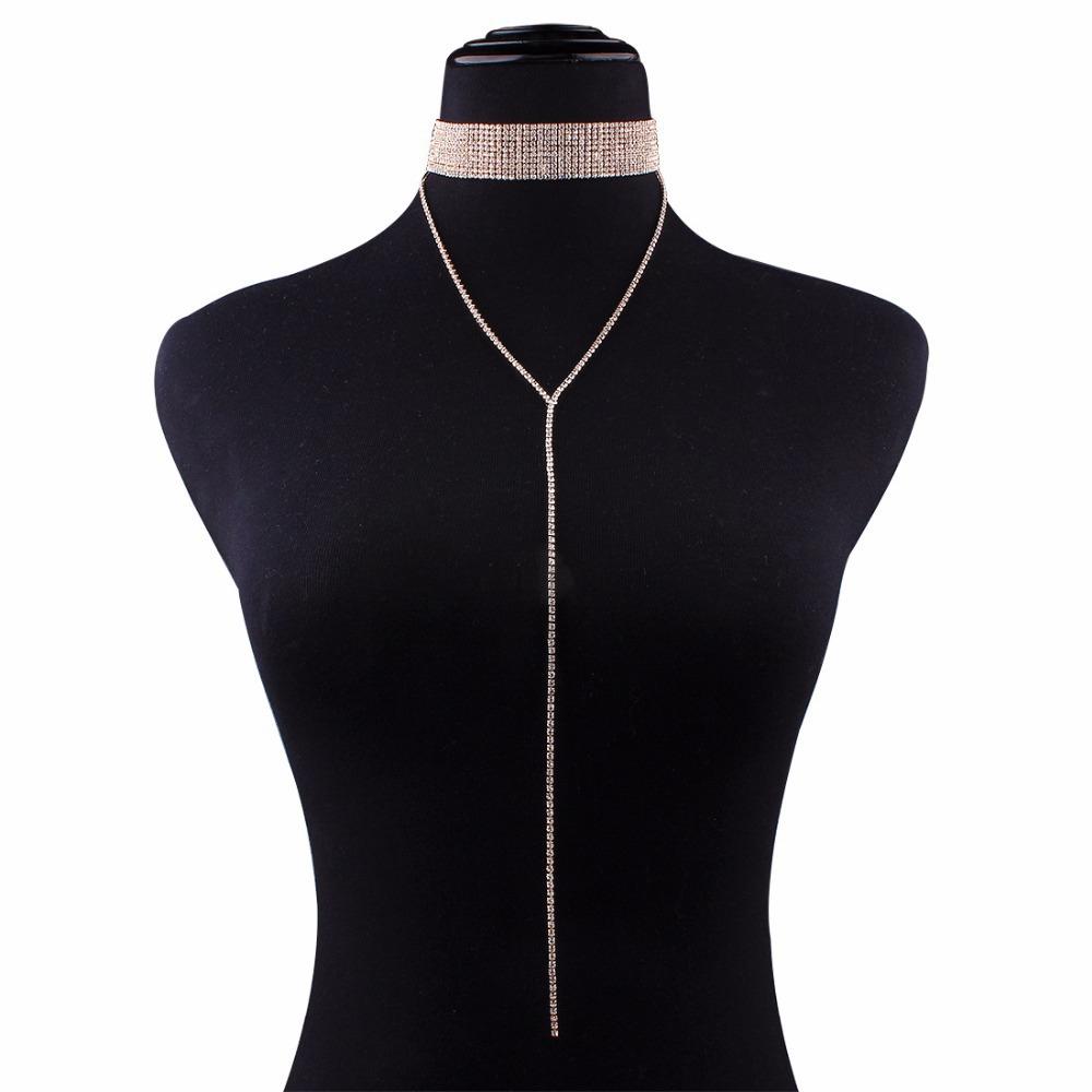 

Модное трендовое многослойное ожерелье-цепочка на шею в стиле ретро с бриллиантами, популярная цепочка на шею из сплава с алмазной сваркой золотой