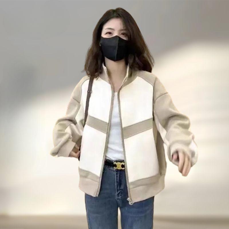 

Женская бейсбольная куртка, короткая модель, модная и универсальная, осень и весна, модный свободный крой XXXL