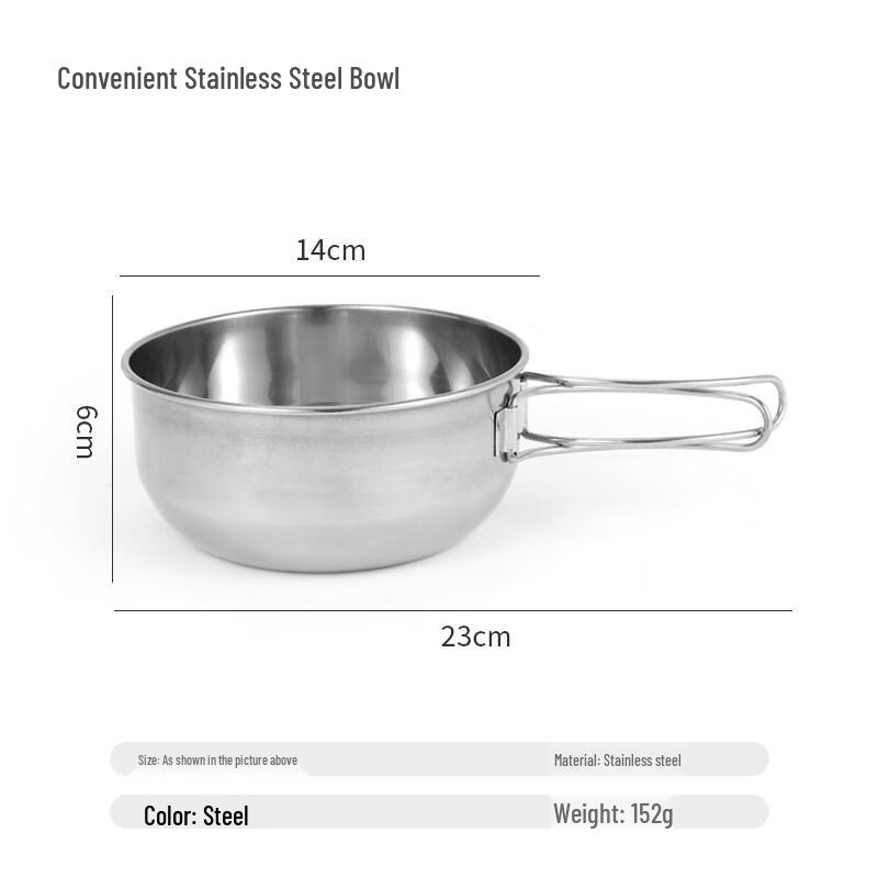 CENLOON 304 Stainless Steel Folding Camping Bowl Set