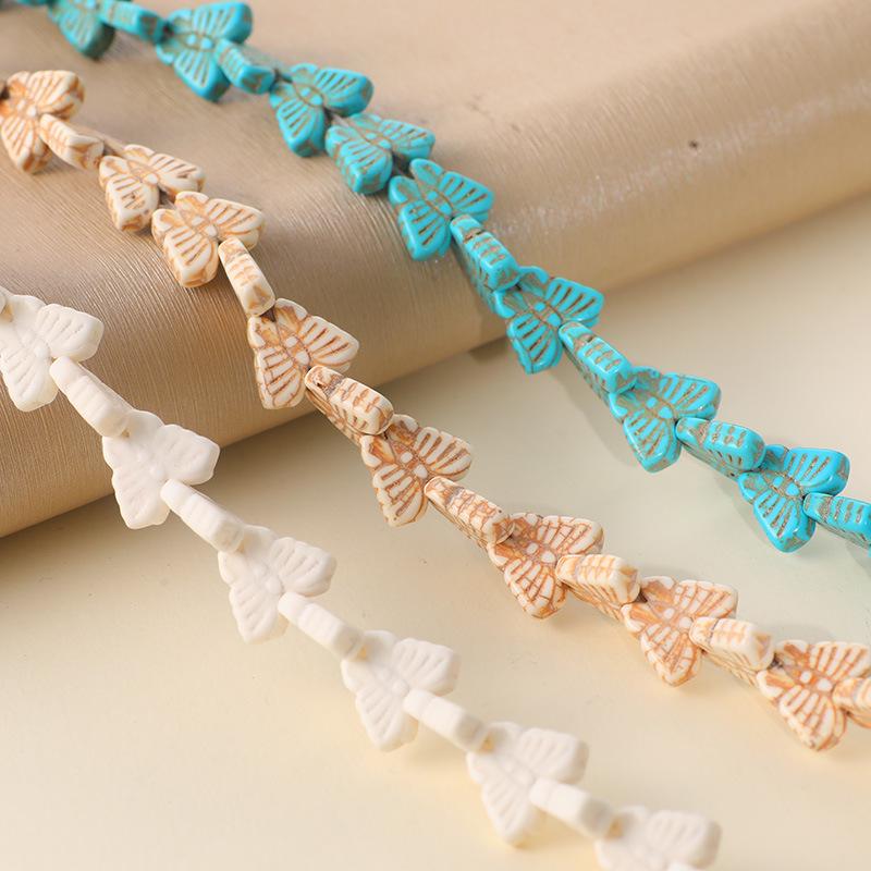 Retro White Turquoise Butterfly Bead Jewelry Accessories: DIY Earrings, Bracelets, Necklaces