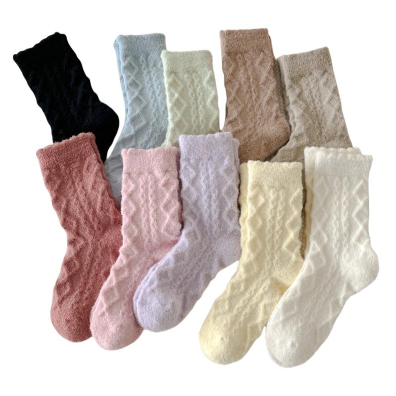 Australische Samtsocken für Damen Herbst und Winter, Nerzsamtsocken, Wadenlange Socken, Mit Samt verdickt, Warme Schlafsocken