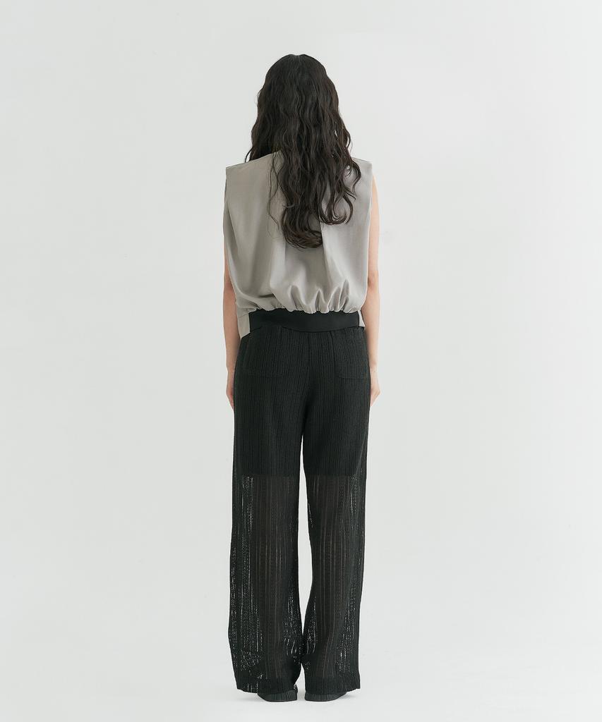 Peulleio Wide Fit Lace Pants _ Black