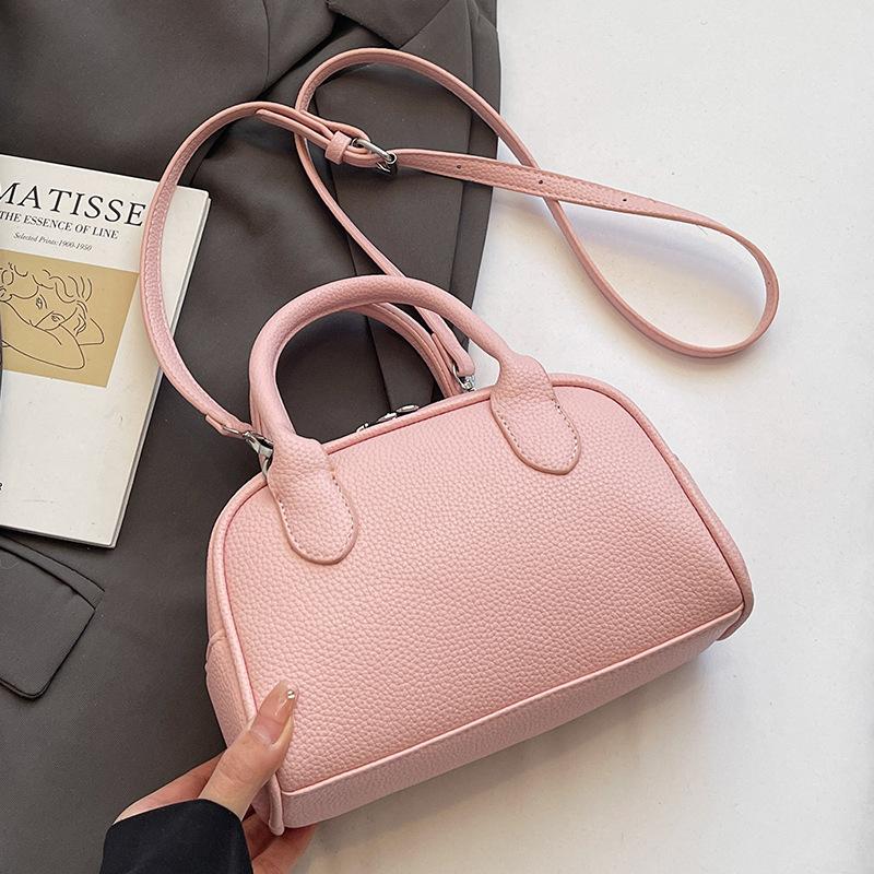 Korean Version of Simple and Gentle Wind Super Fire Solid Color Portable Bowling Bag Women's Versatile Fashion Temperament Commuter Messenger Bag