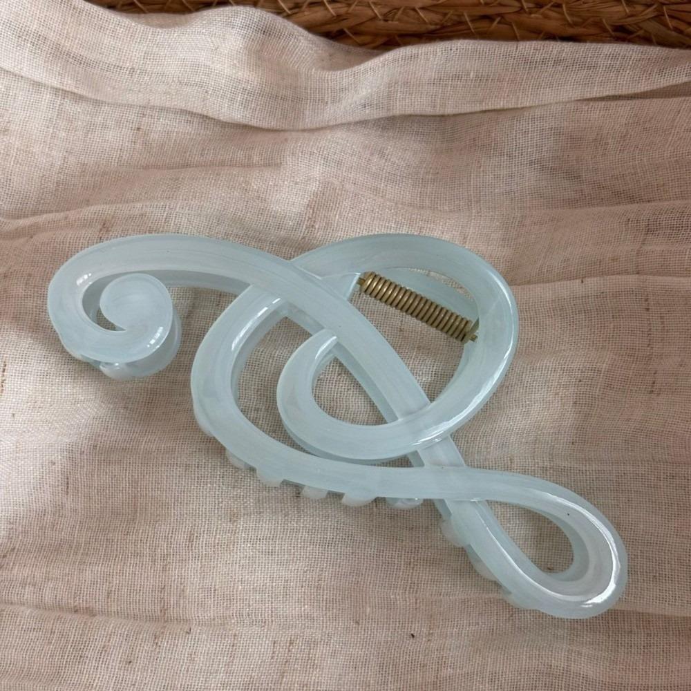 Solid Color Musical Note Hair Clip Non-Slip Large Barrettes Retro Hair Claw Clips Women