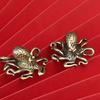 Brass Octopus Home Decoration Copper Animal Figurines Miniatures Home Desk Ornament Accessories Creative Table Tea Pets Craft