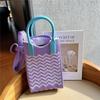 Geometric Pattern Handmade Shopping Bags Shoulder Bag Women's Knitted Handbag Tote Bag Handbag Chain Shoulder Crossbody Bag
