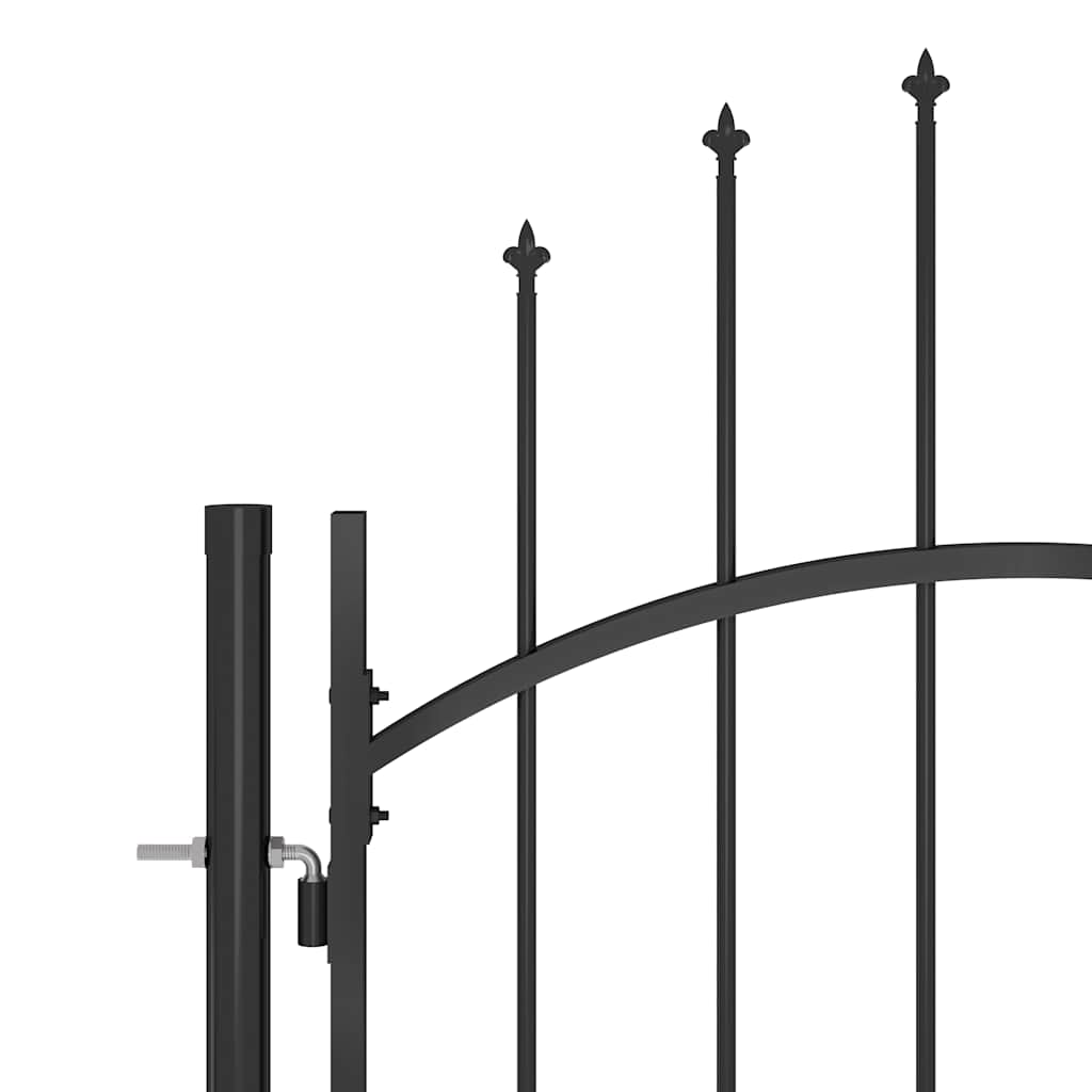 Woerden Gartentor mit Speerspitzen-Design 5 x 1,75 m Schwarz