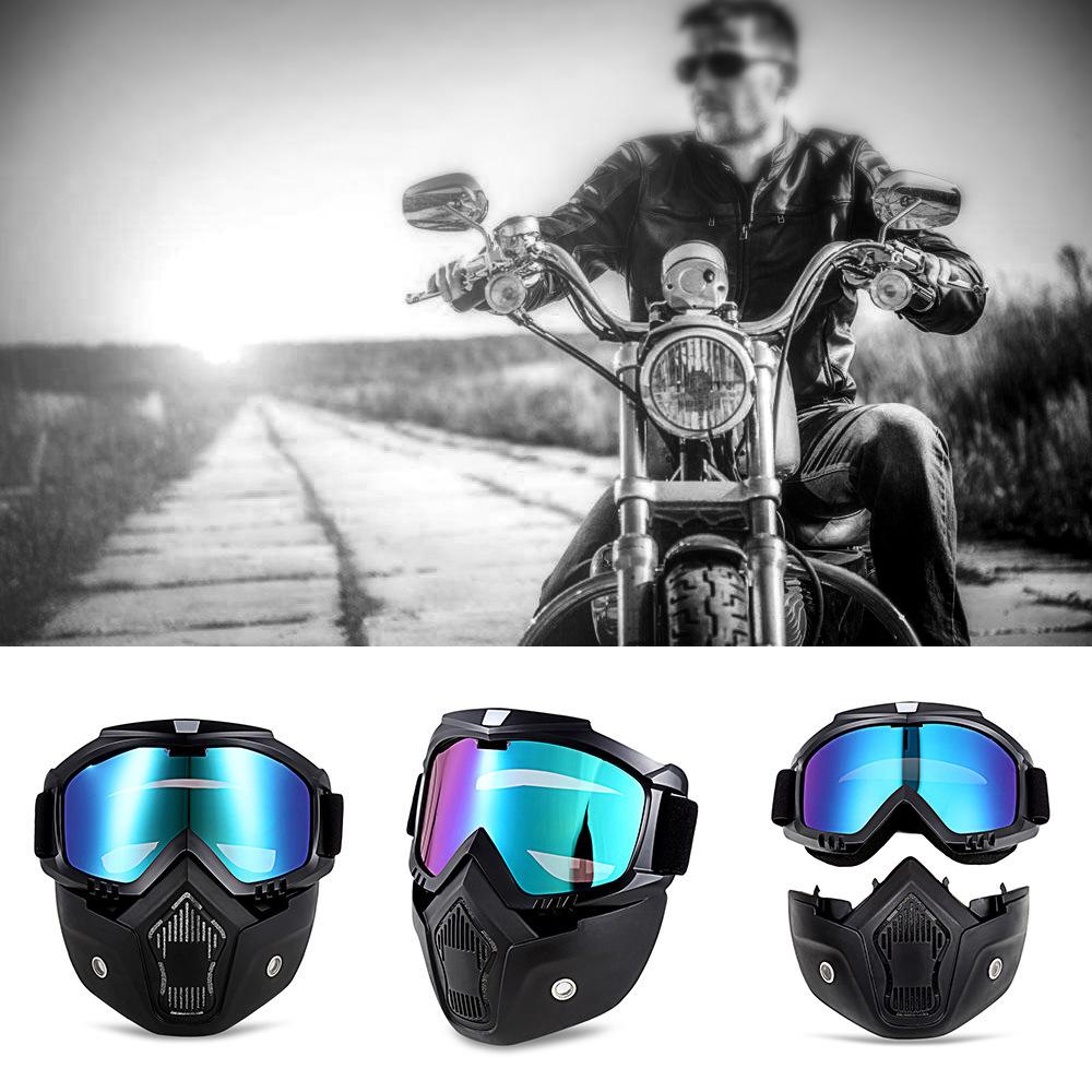 PC Motorcycle Helmet with Visor, Riding Off-road Equipment, Outdoor Harley Goggles and mask/Face Shield Goggles
