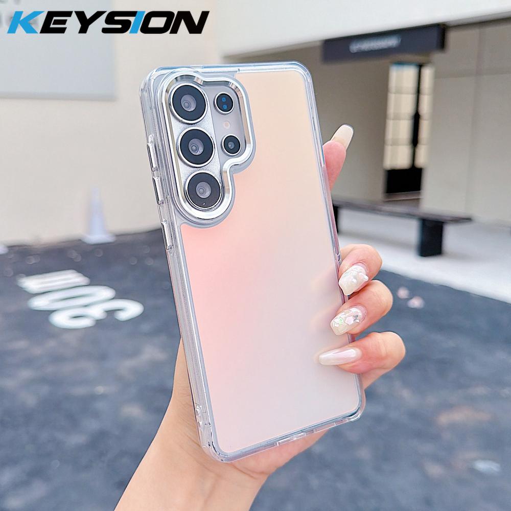 KEYSION Laser Gradient Colorful Phone Case for Samsung Galaxy S24 S25 S26 Ultra 5G S26+ S25 FE TPU+PC Shockproof Back Cover