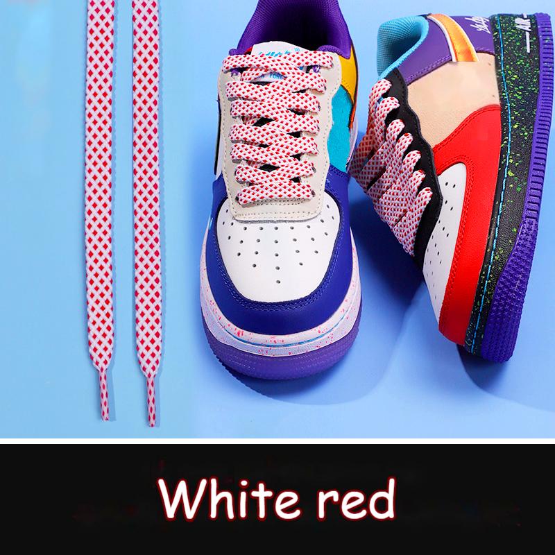 Flat Shoelace Women's Ins Small White Shoes Contrast Color Matching  Laces Rope Flat Personality AF1 Men's Sports 100/120/140CM