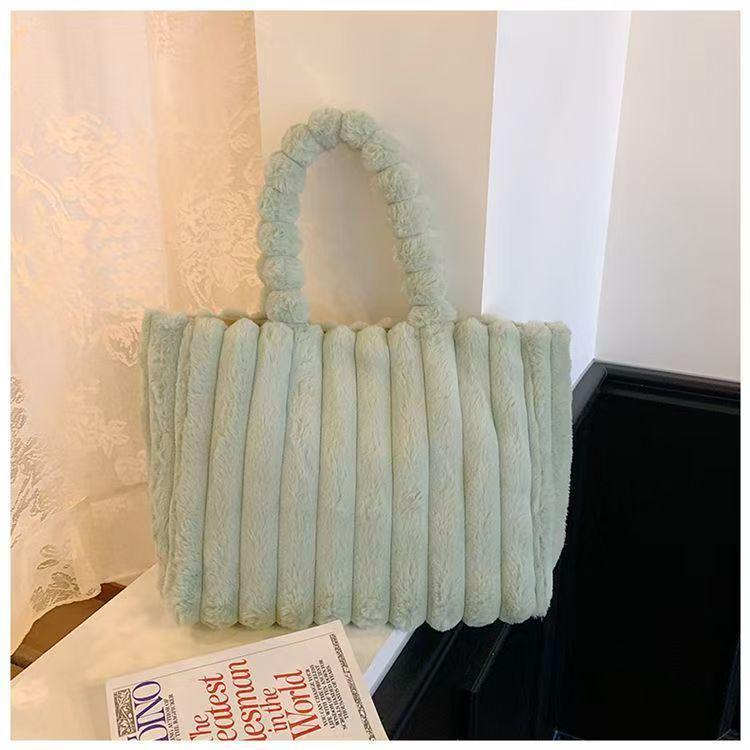 Large Plush Tanghulu Tote - Cute, Fashionable, Single-Shoulder Handbag for Autumn/Winter