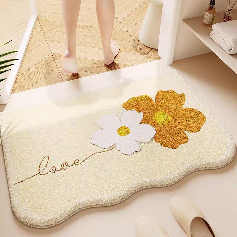 Non Slip Floor Mat Irregular Carpet for Household Bathroom Wet Dry Separation Floor Mat for Bathroom and Toilet