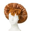 Satin Ribbon Round Silk Sleep Cap with Bowknot: Wide Brim Hair Care and Bath Hat