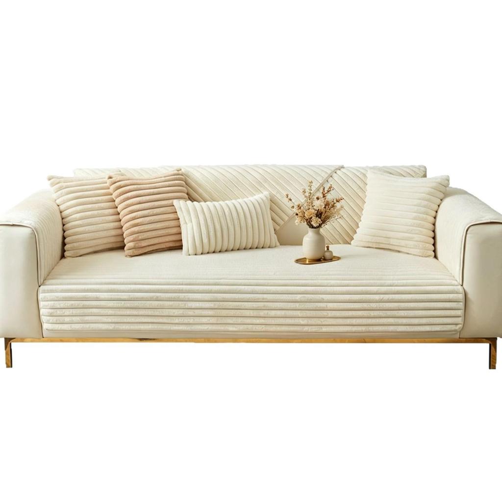 Thickened Non-Slip Flannel Sofa Cushion: High-End, Warm Full-Cover Design