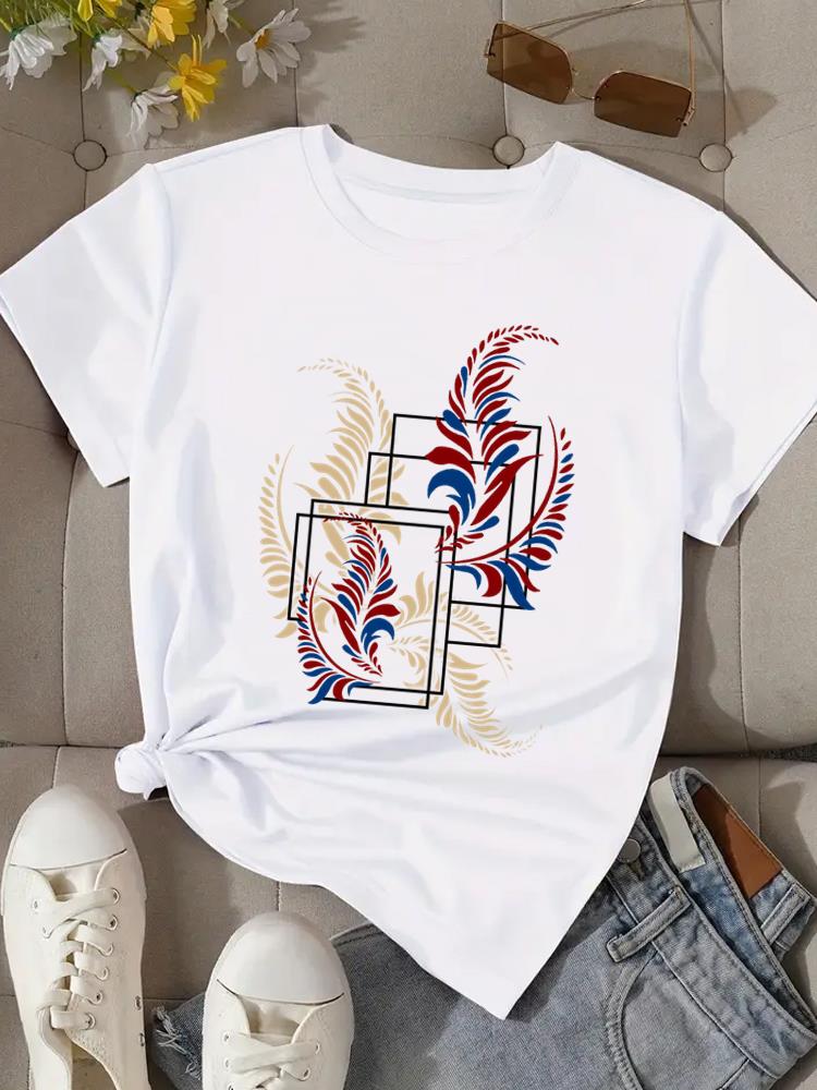 (Asian Size) Print trend love style cute  Fashion Female Tee Top Women Clothing T Shirt Woman Short Sleeve Graphic T-shirts